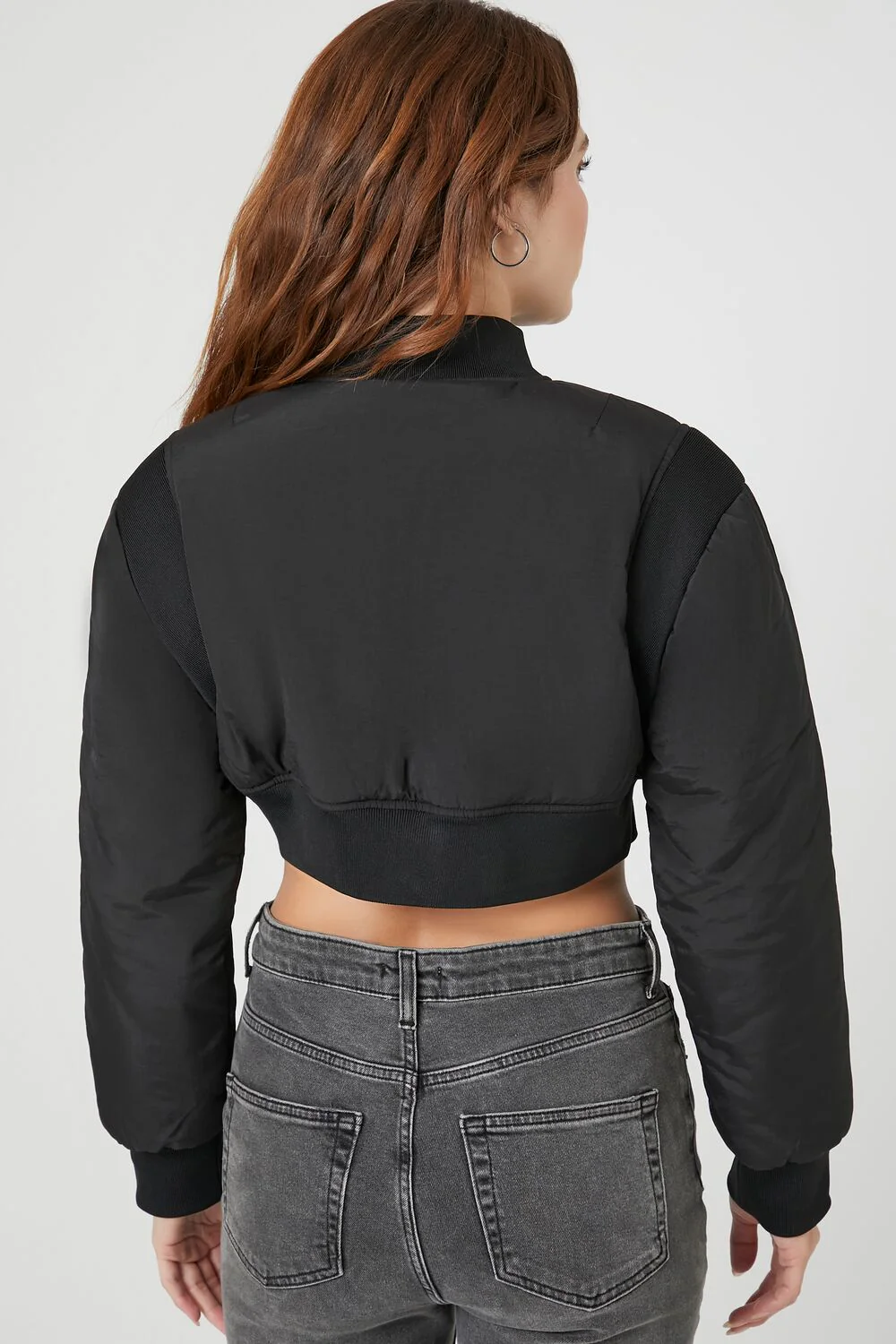Cropped Bomber Jacket - Image 3