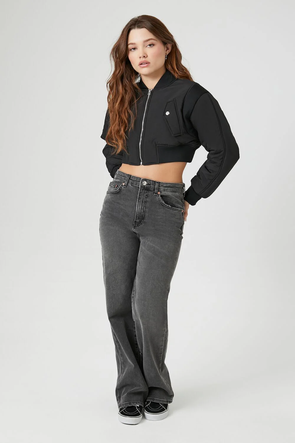 Cropped Bomber Jacket - Image 4