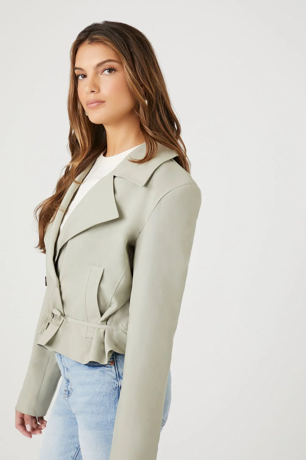 Cropped Double-Breasted Jacket - Image 2