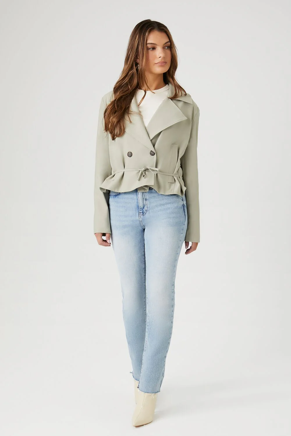 Cropped Double-Breasted Jacket - Image 4