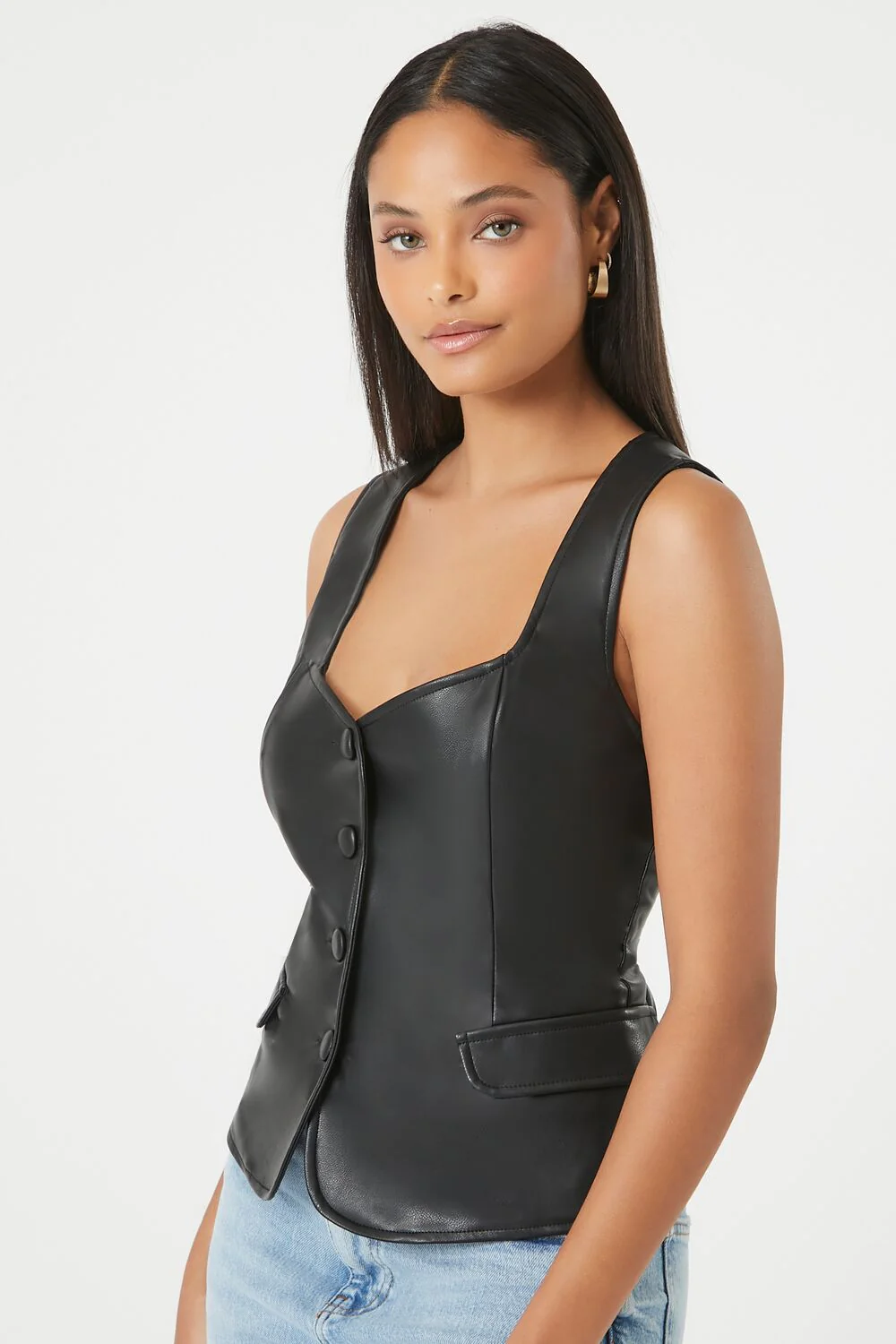Sleeveless Faux Leather Top - Image 3