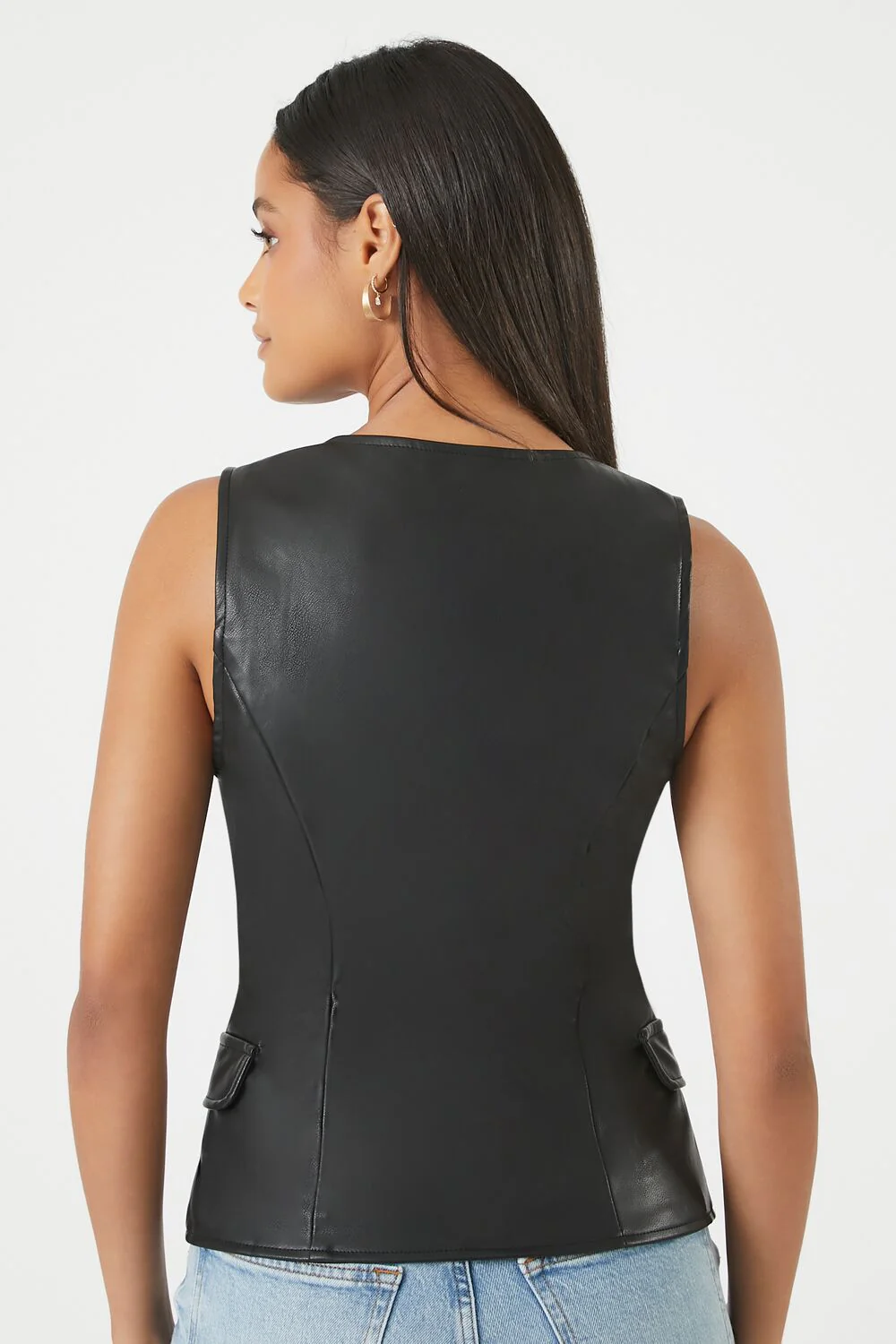 Sleeveless Faux Leather Top - Image 4