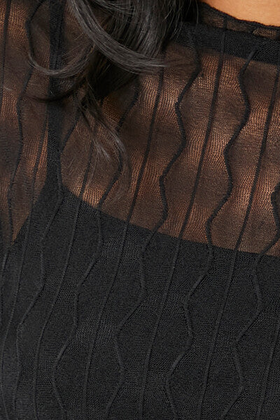 Sheer Lace Trumpet-Sleeve Top - Image 6