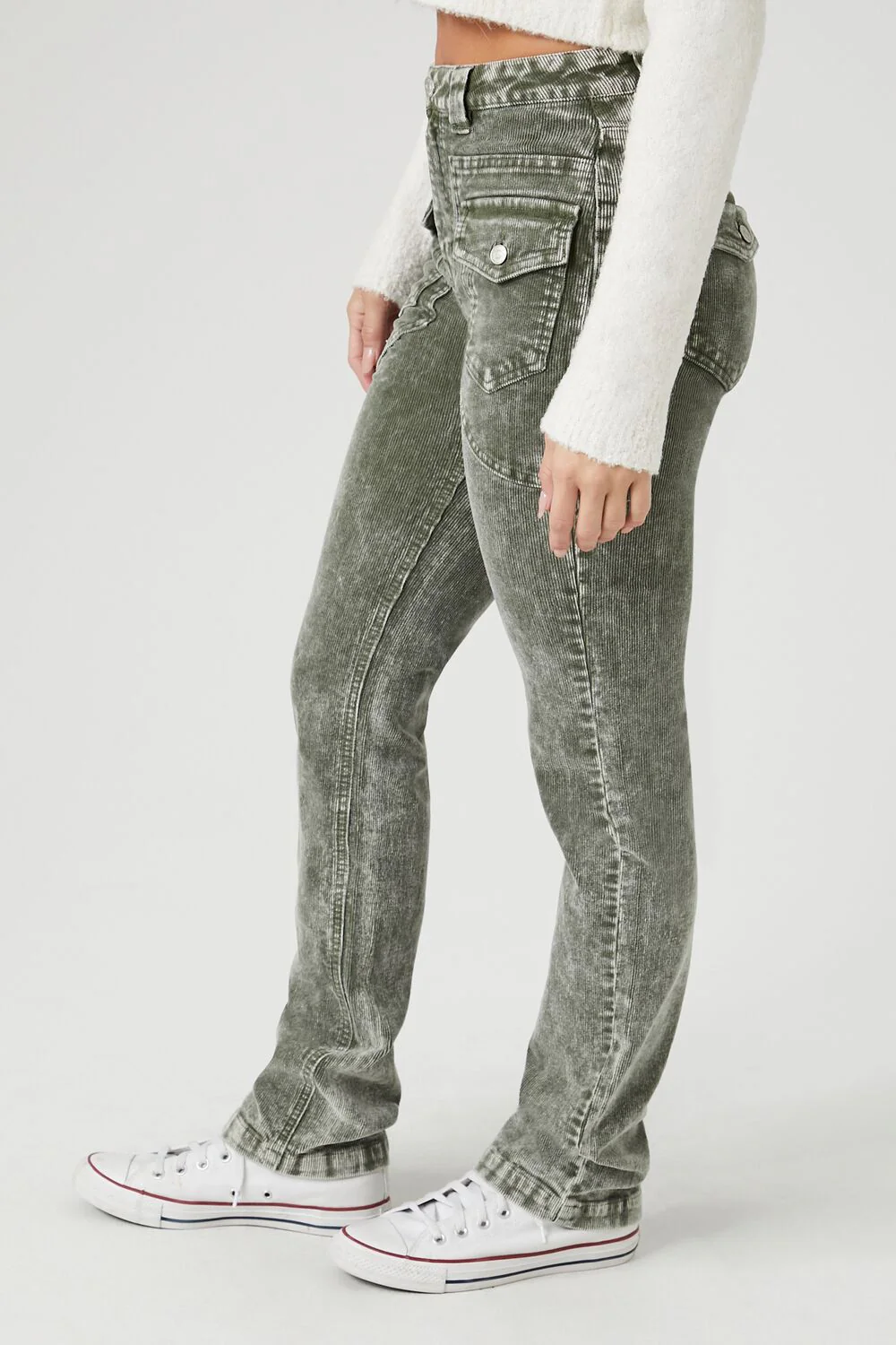 Acid Wash Corduroy Cargo Pants - Image 3