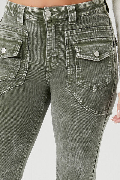Acid Wash Corduroy Cargo Pants - Image 5