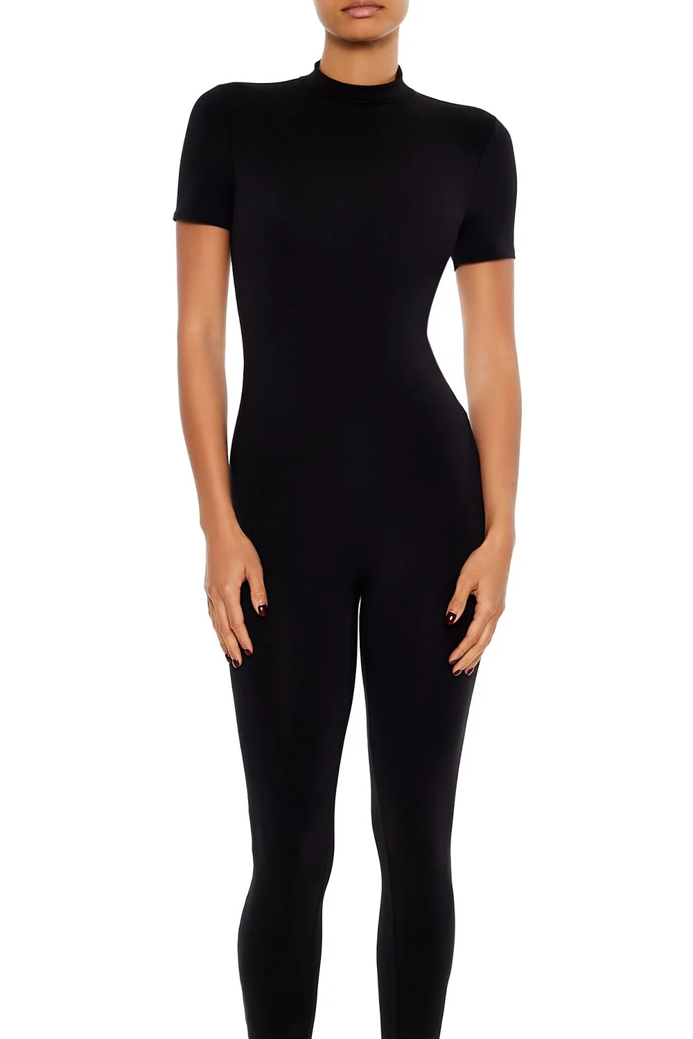 Fitted Mock Neck Jumpsuit - Image 2