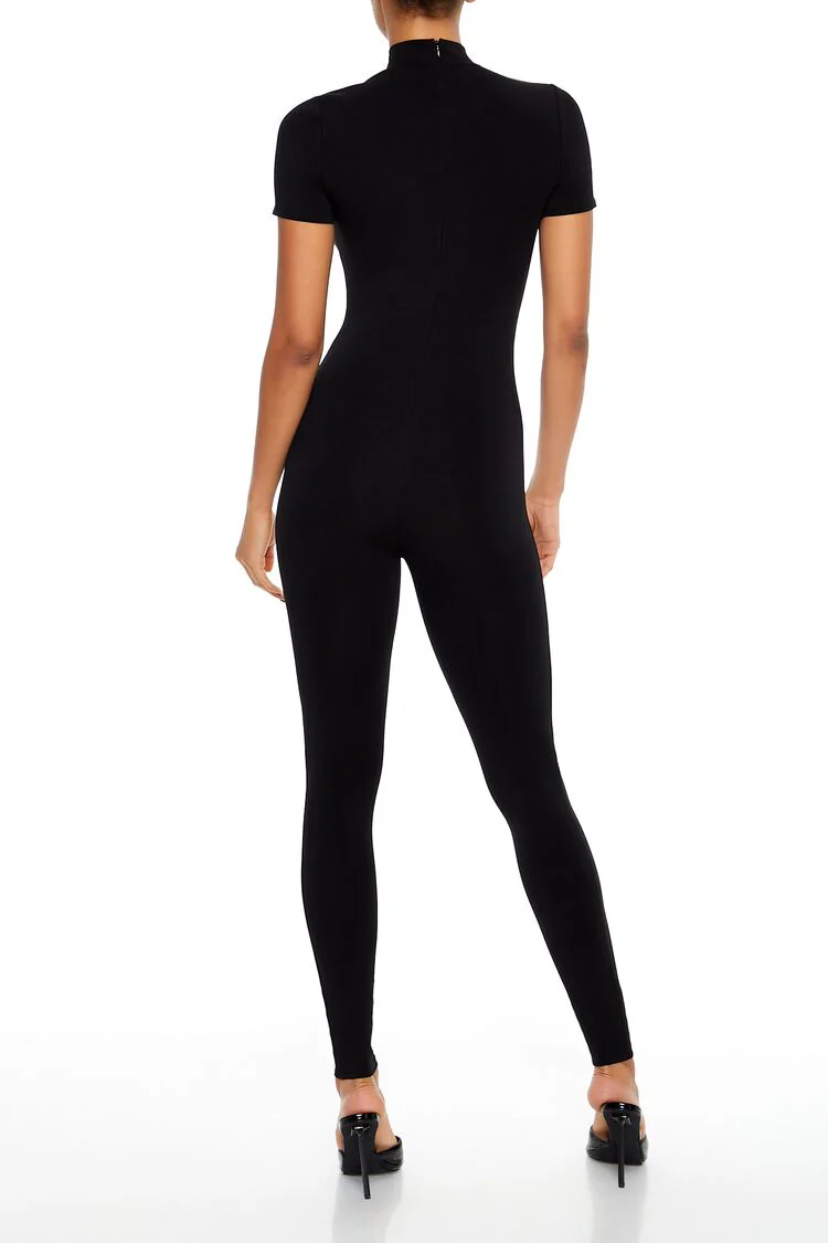 Fitted Mock Neck Jumpsuit - Image 4
