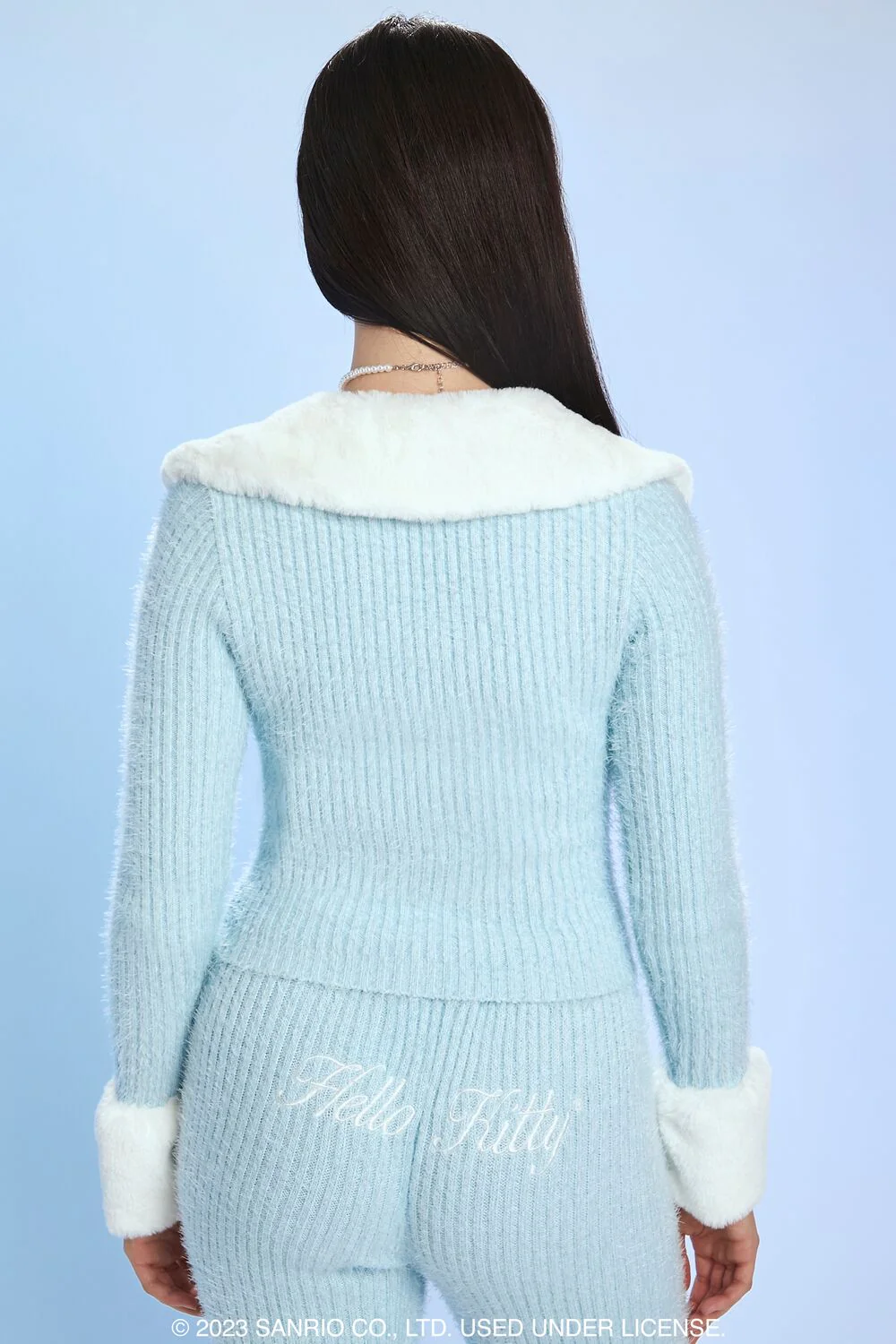 Faux Fur Hello Kitty Cardigan Sweater - Image 3