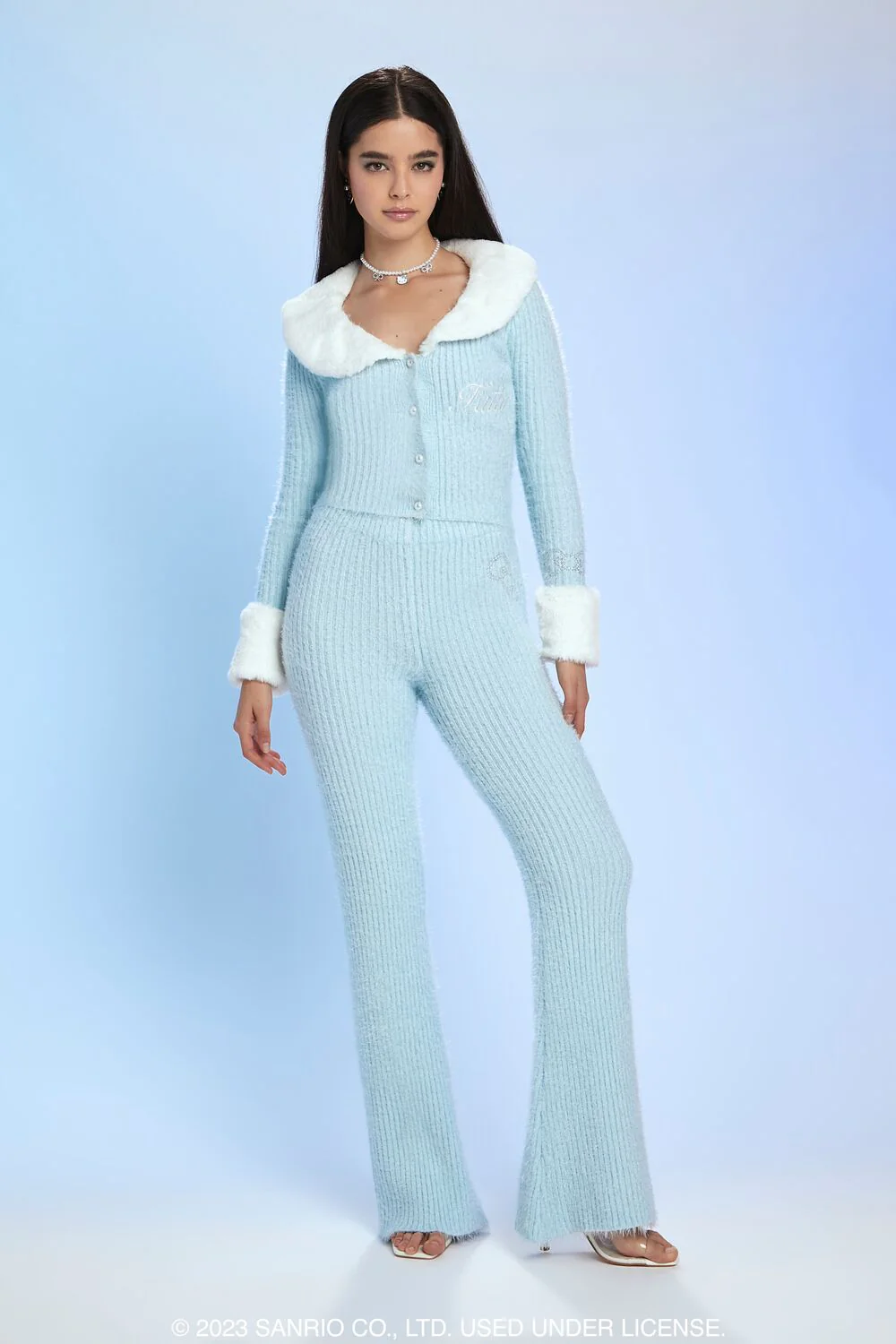 Faux Fur Hello Kitty Cardigan Sweater - Image 4