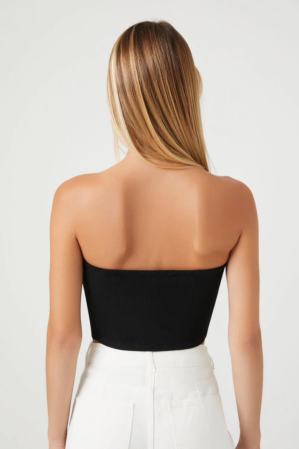 Rhinestone Cropped Tube Top - Image 3
