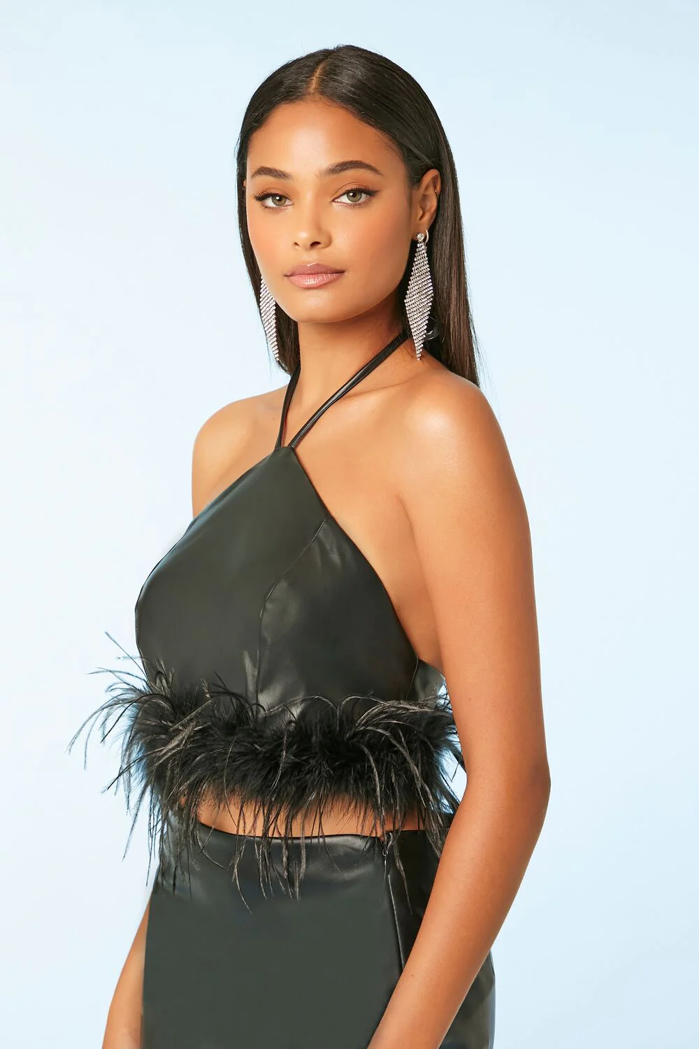 Feather Halter Crop Top - Image 2