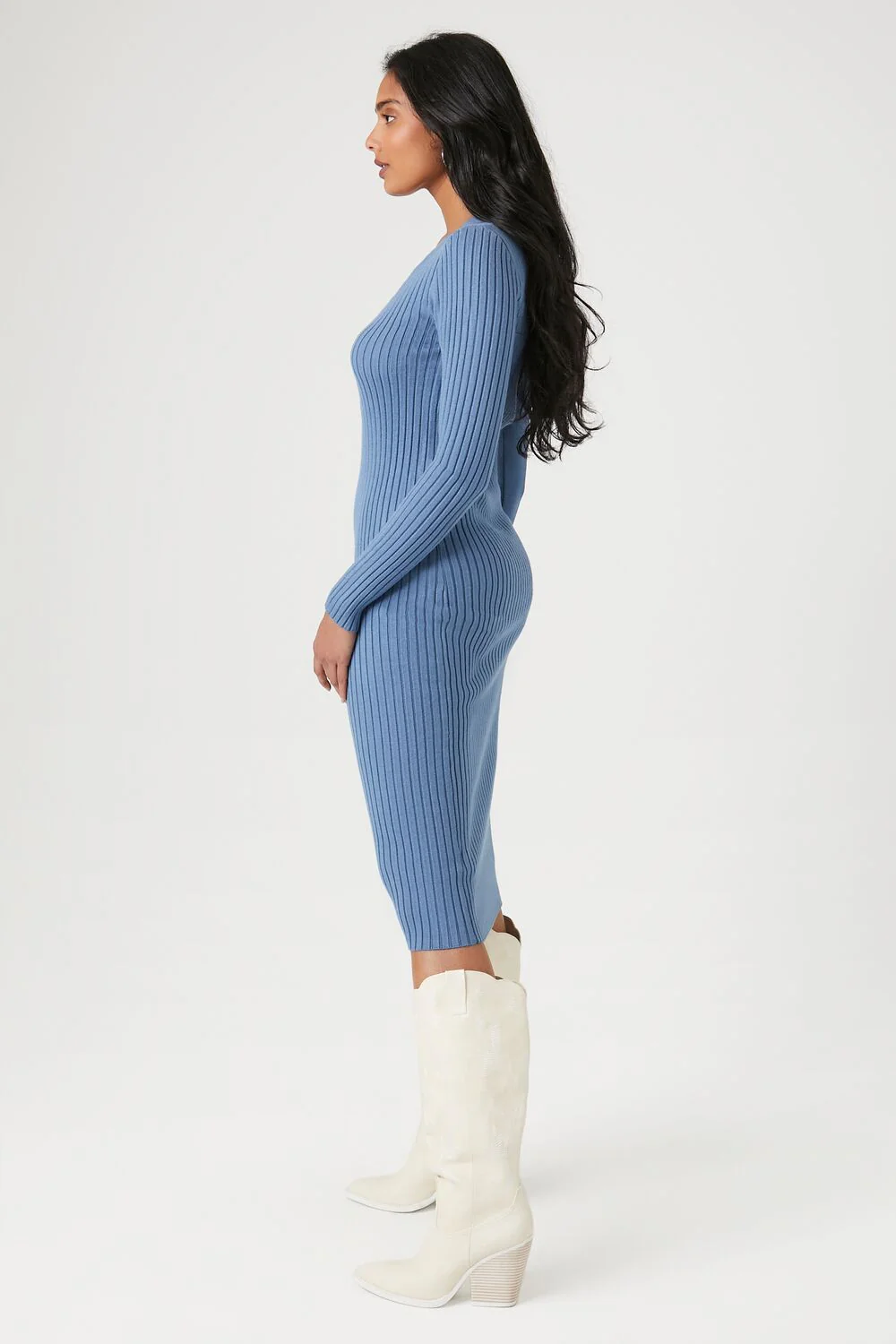 Button-Front Midi Sweater Dress - Image 2
