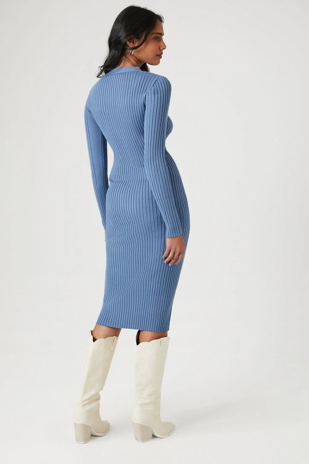 Button-Front Midi Sweater Dress - Image 3