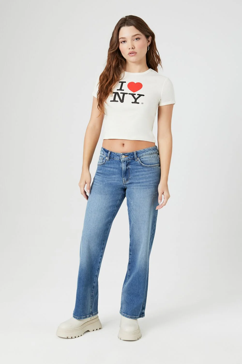 Cropped I Love NY Graphic Tee - Image 4