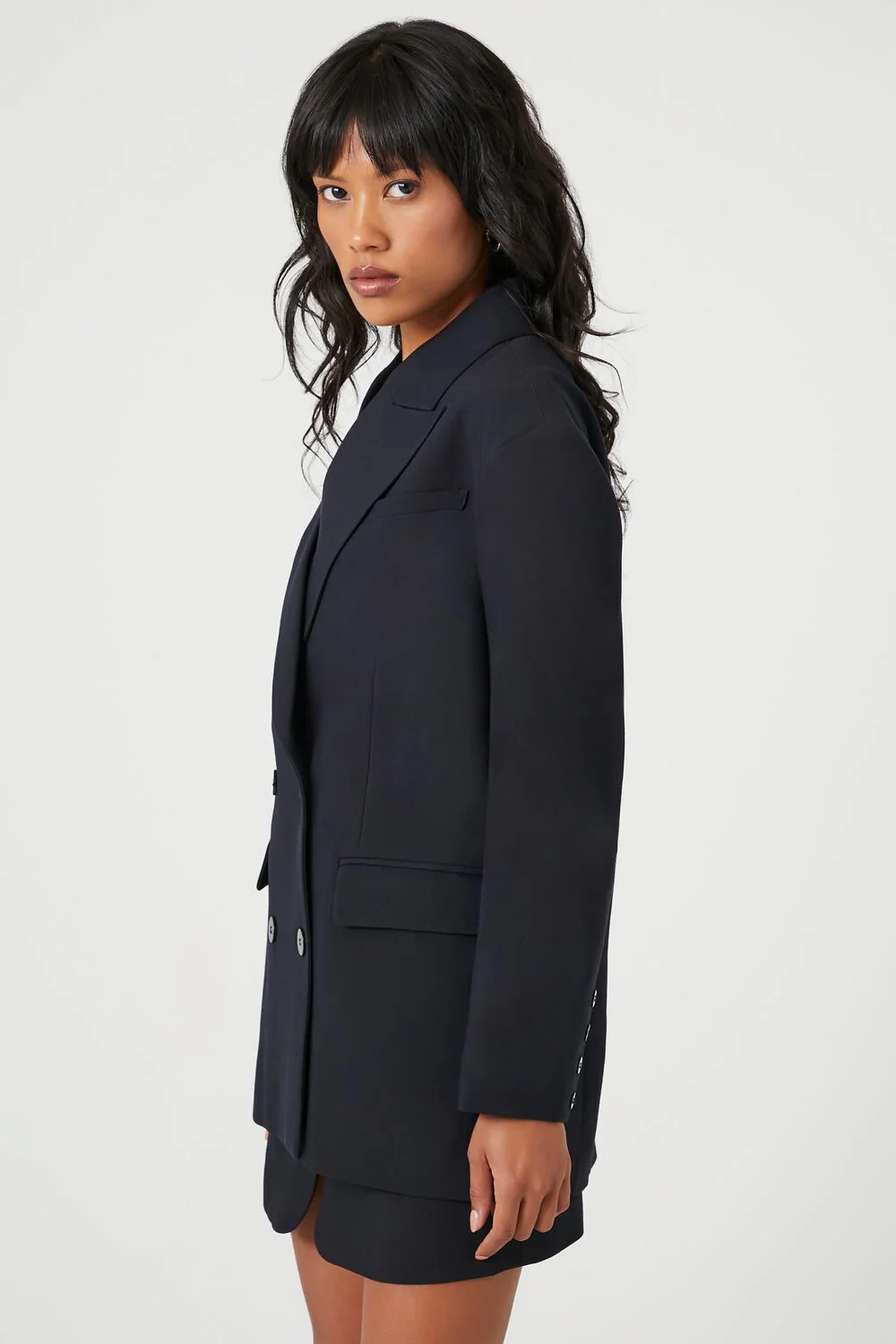 Plunging Double-Breasted Blazer - Image 2