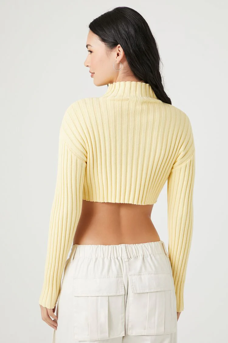 Cropped Turtleneck Sweater - Image 3