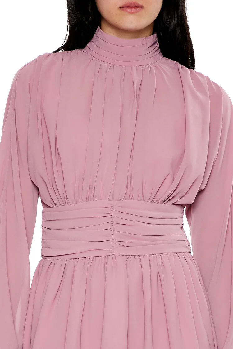 Chiffon Peasant-Sleeve Mini Dress - Image 3