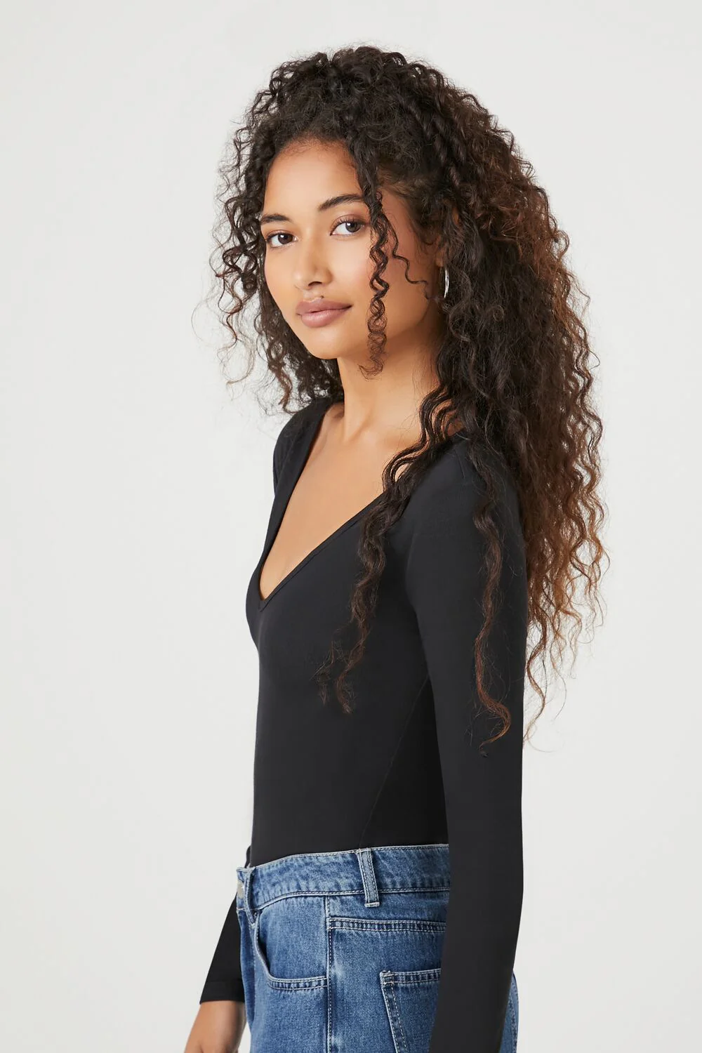 Long-Sleeve V-Neck Bodysuit - Image 2