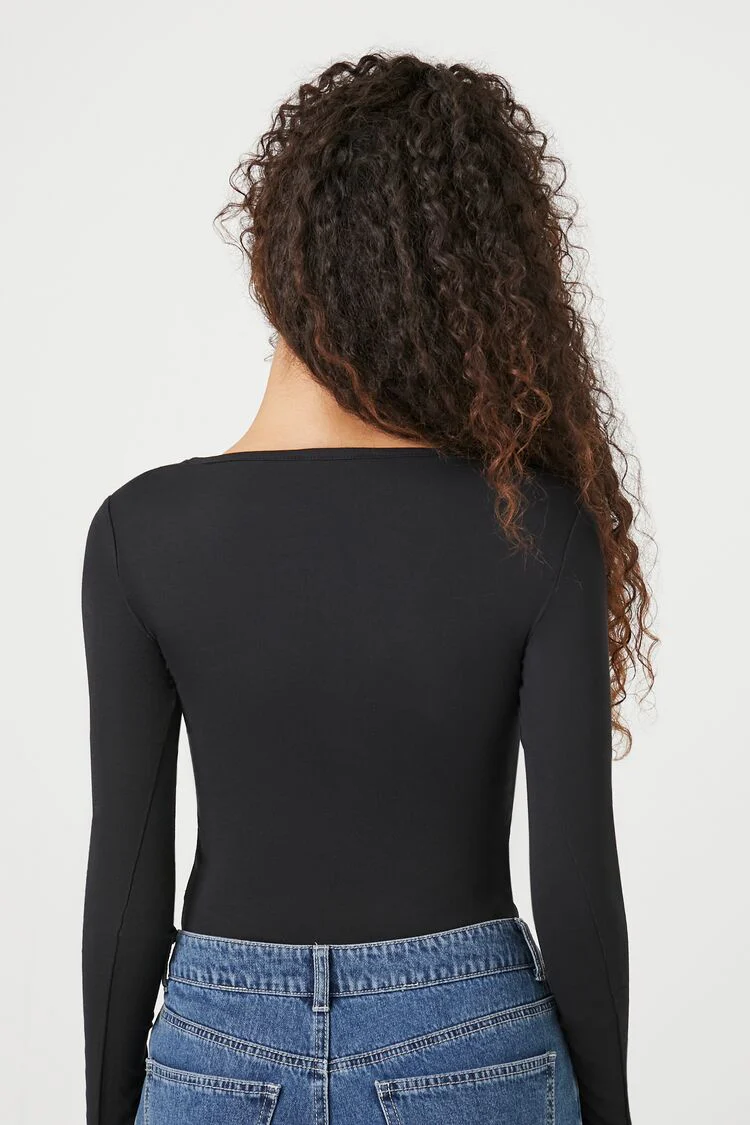 Long-Sleeve V-Neck Bodysuit - Image 3