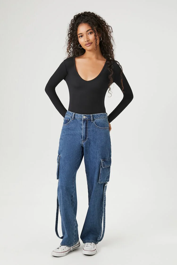 Long-Sleeve V-Neck Bodysuit - Image 4