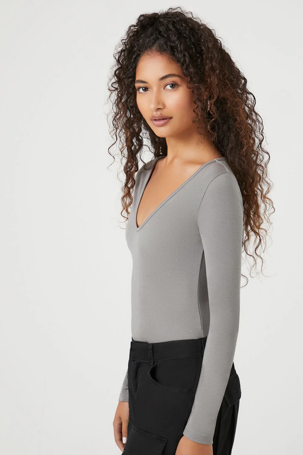 Long-Sleeve V-Neck Bodysuit - Image 8