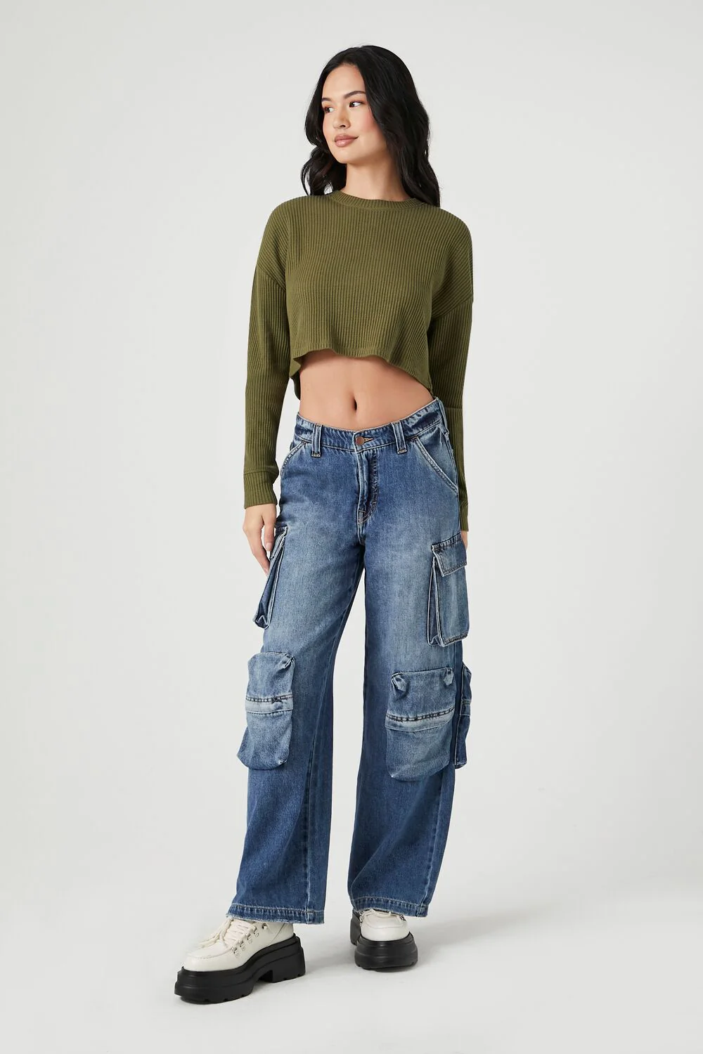 Boxy Ribbed Knit Crop Top - Image 4