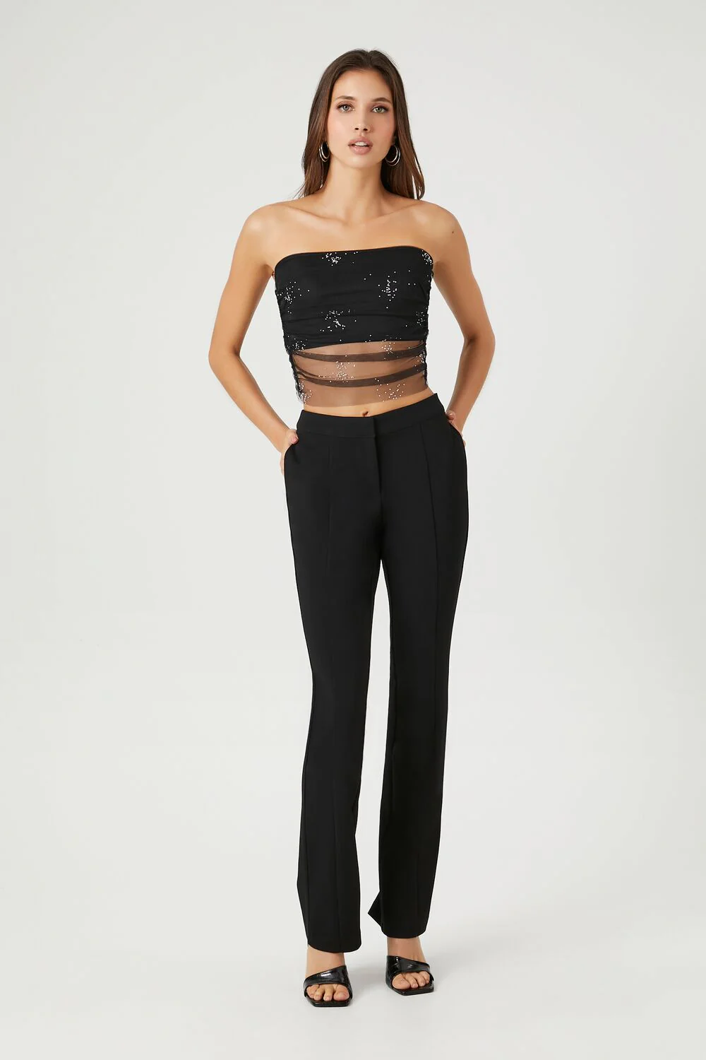 Sequin Mesh Tube Top - Image 4