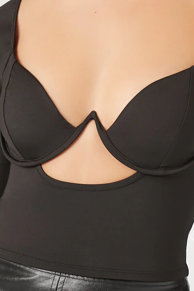 Long-Sleeve Underbust Crop Top - Image 5