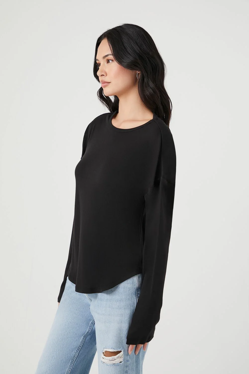 Billowy Curved-Hem Top - Image 2