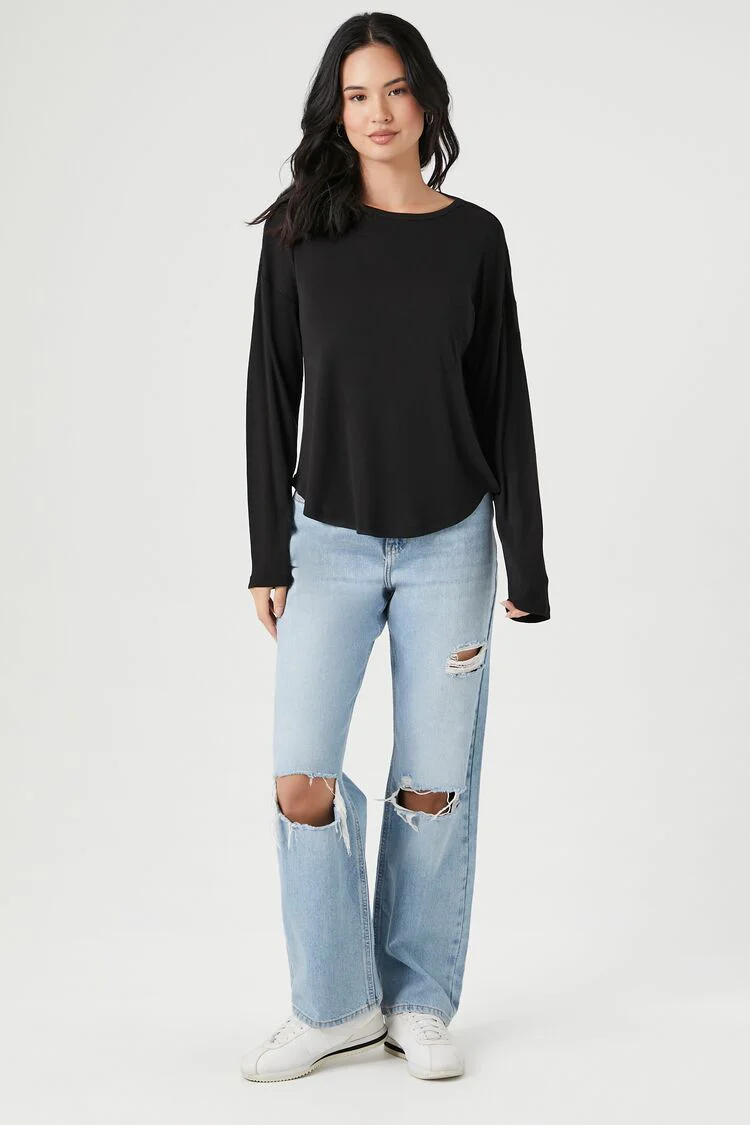 Billowy Curved-Hem Top - Image 4