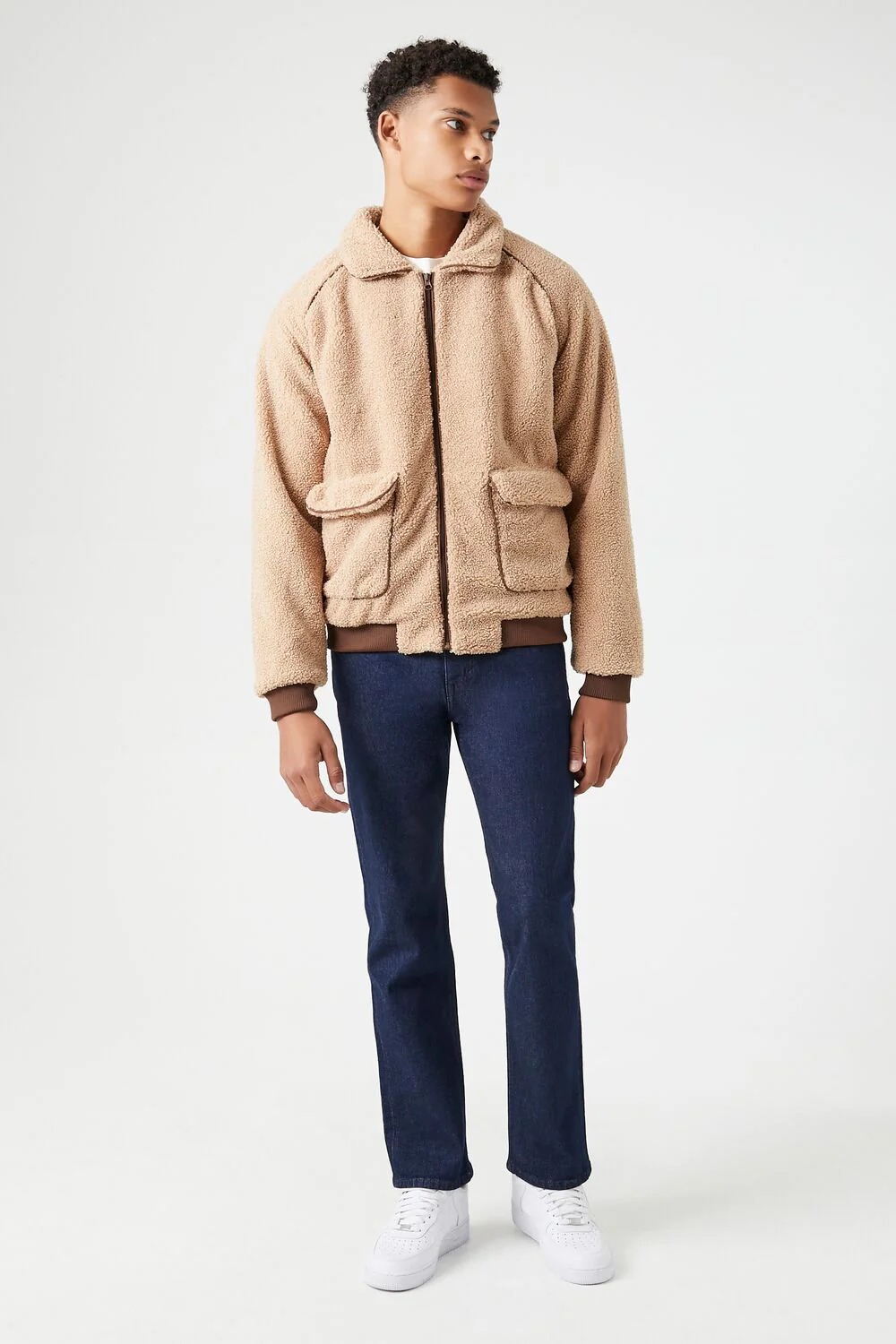 Faux Shearling Zip-Up Jacket - Image 4