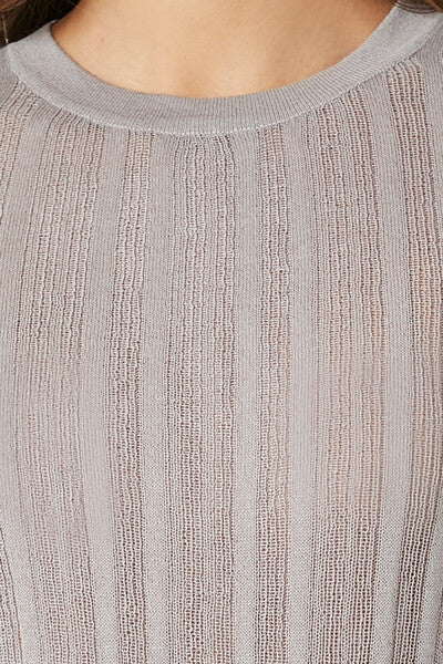 Fitted Ribbed Knit Sweater - Image 5