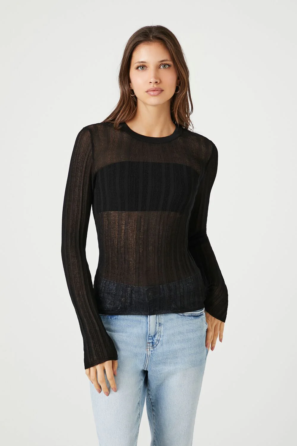 Fitted Ribbed Knit Sweater - Image 6