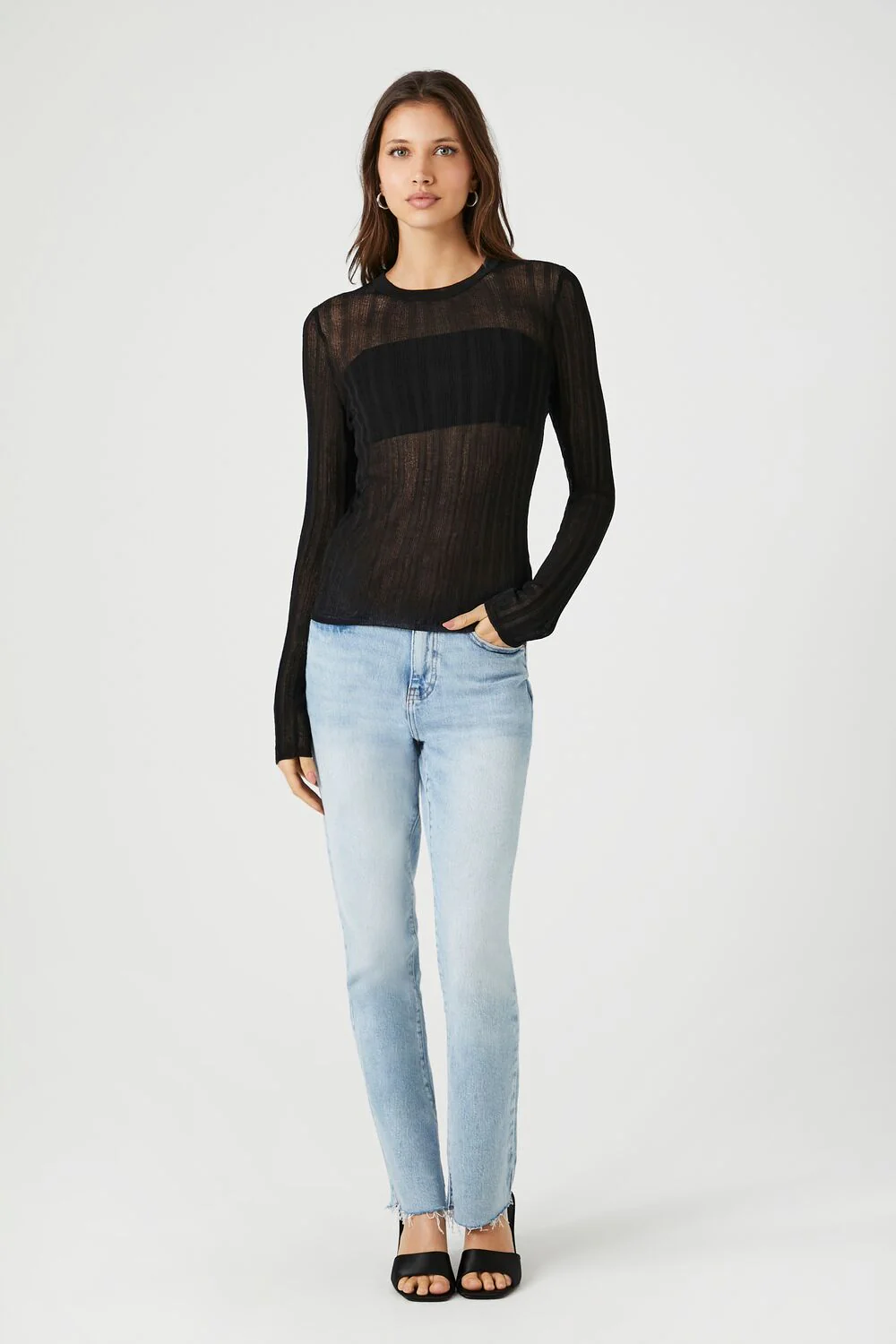 Fitted Ribbed Knit Sweater - Image 7