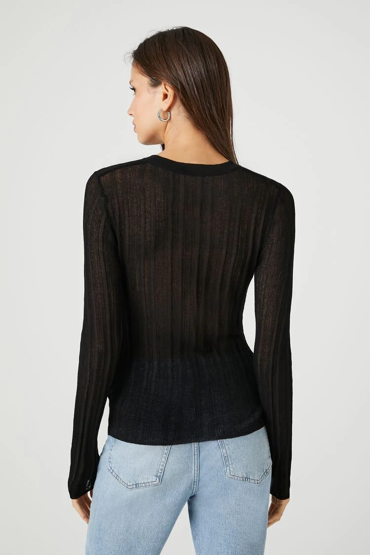 Fitted Ribbed Knit Sweater - Image 9