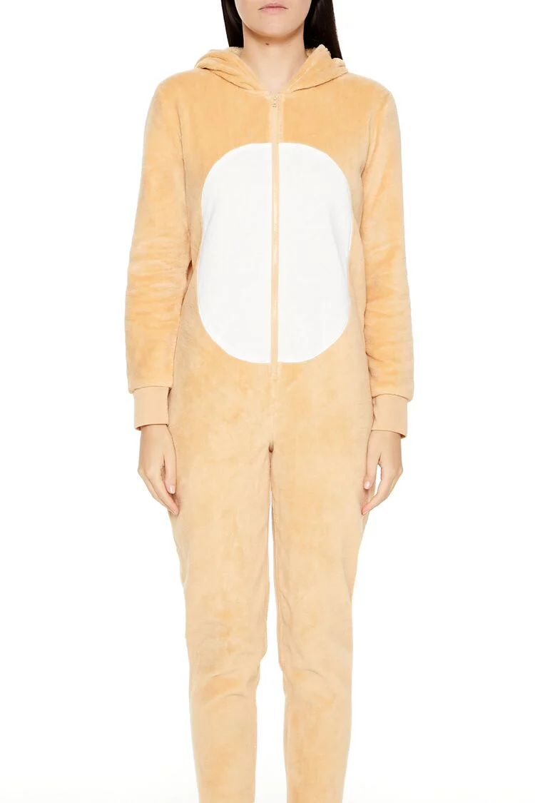 Hooded Reindeer Print Jumpsuit - Image 2