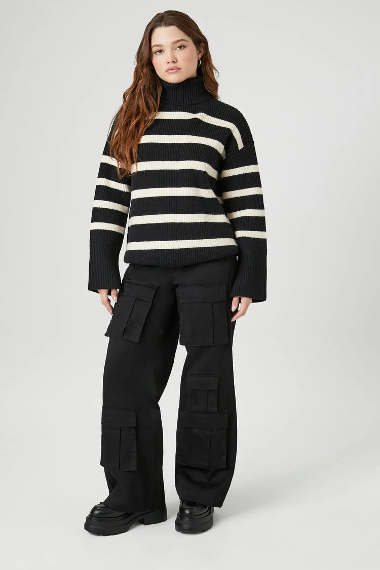 Striped Turtleneck Sweater - Image 4