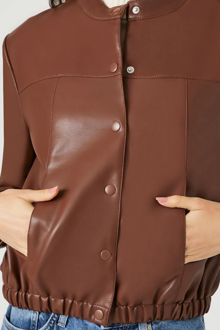 Faux Leather Moto Jacket - Image 5