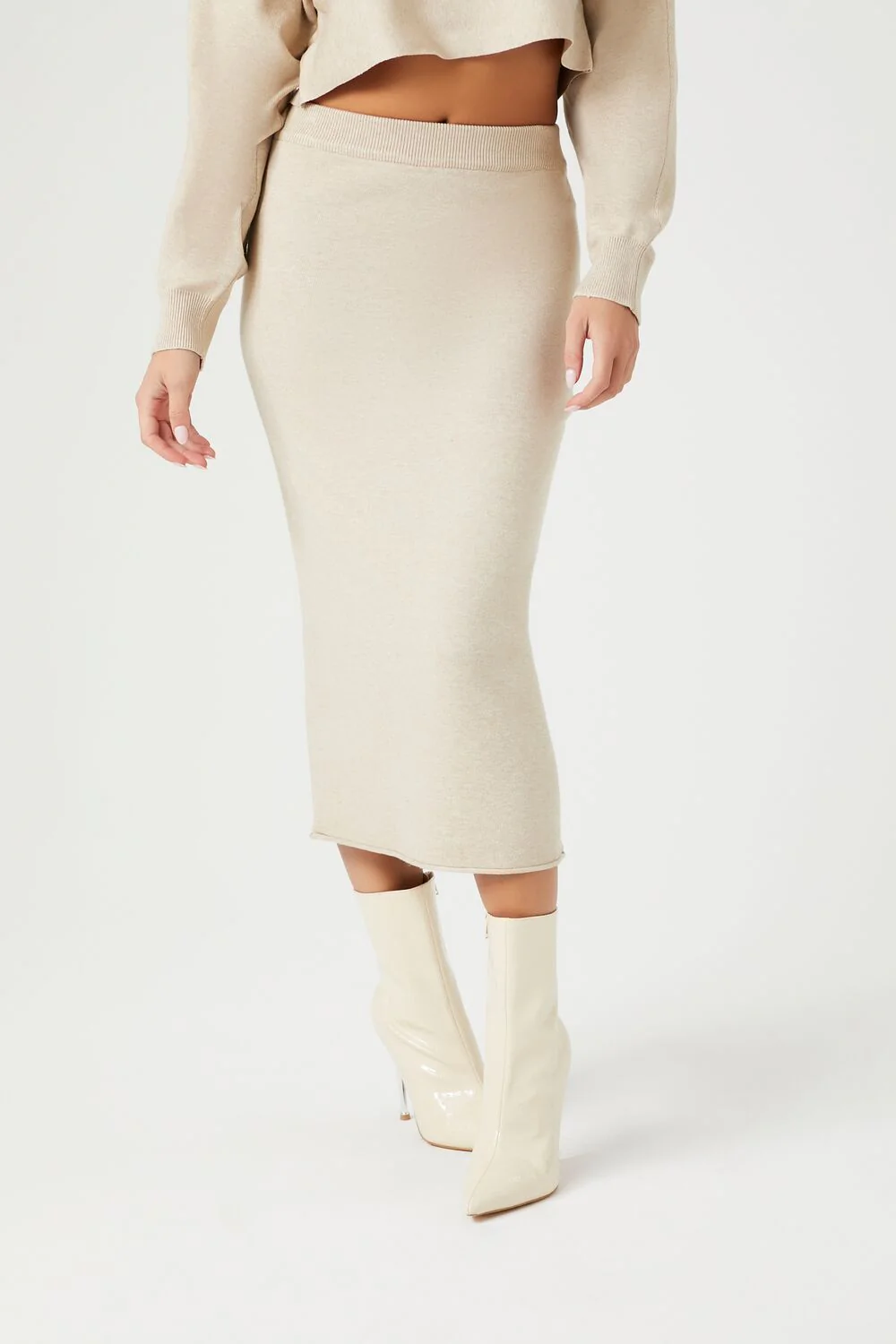 Sweater-Knit Crop Top & Skirt Set - Image 10