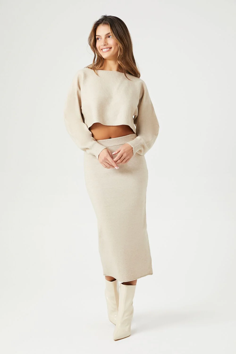 Sweater-Knit Crop Top & Skirt Set - Image 6