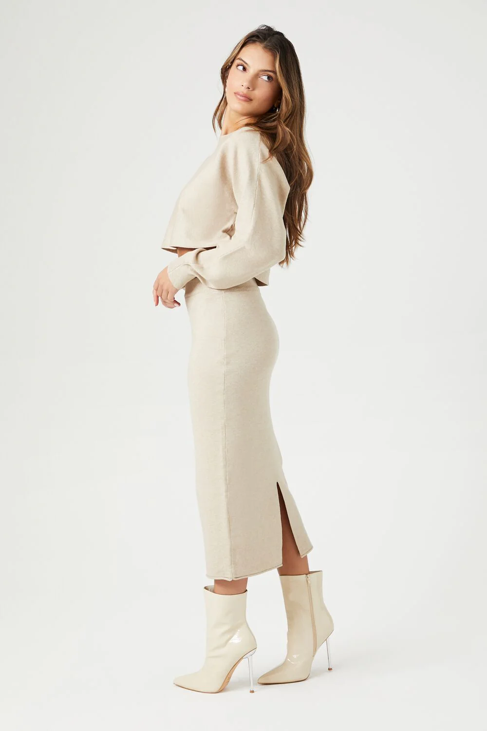 Sweater-Knit Crop Top & Skirt Set - Image 7