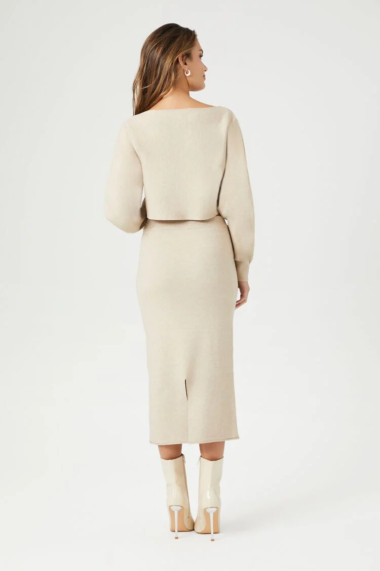 Sweater-Knit Crop Top & Skirt Set - Image 8