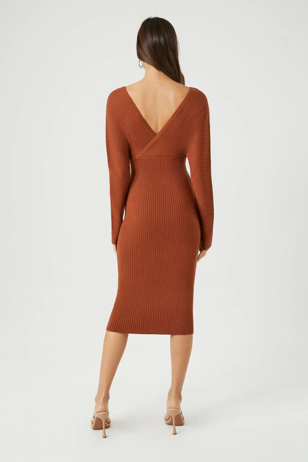 Surplice Midi Sweater Dress - Image 3
