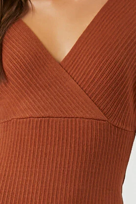 Surplice Midi Sweater Dress - Image 5