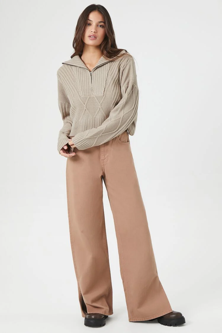 Half-Zip Ribbed Sweater - Image 4