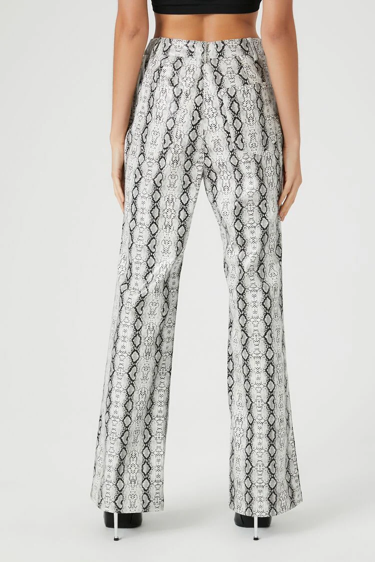 Faux Leather Snake Print Pants - Image 4