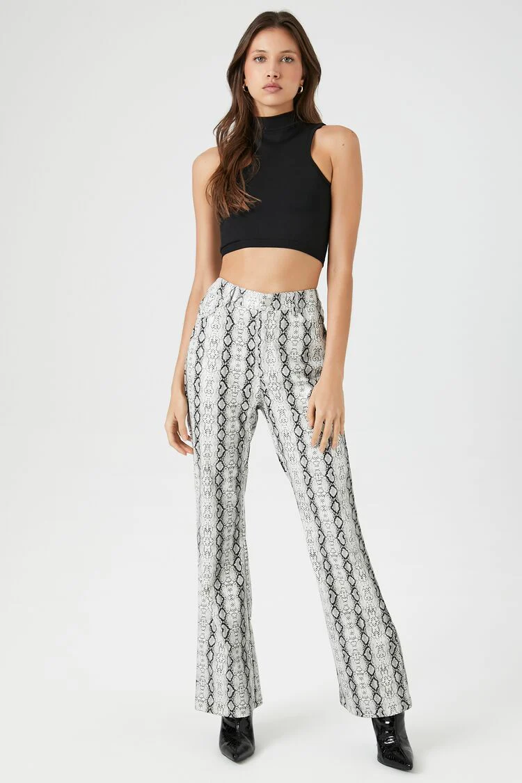 Faux Leather Snake Print Pants - Image 5
