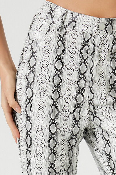Faux Leather Snake Print Pants - Image 6