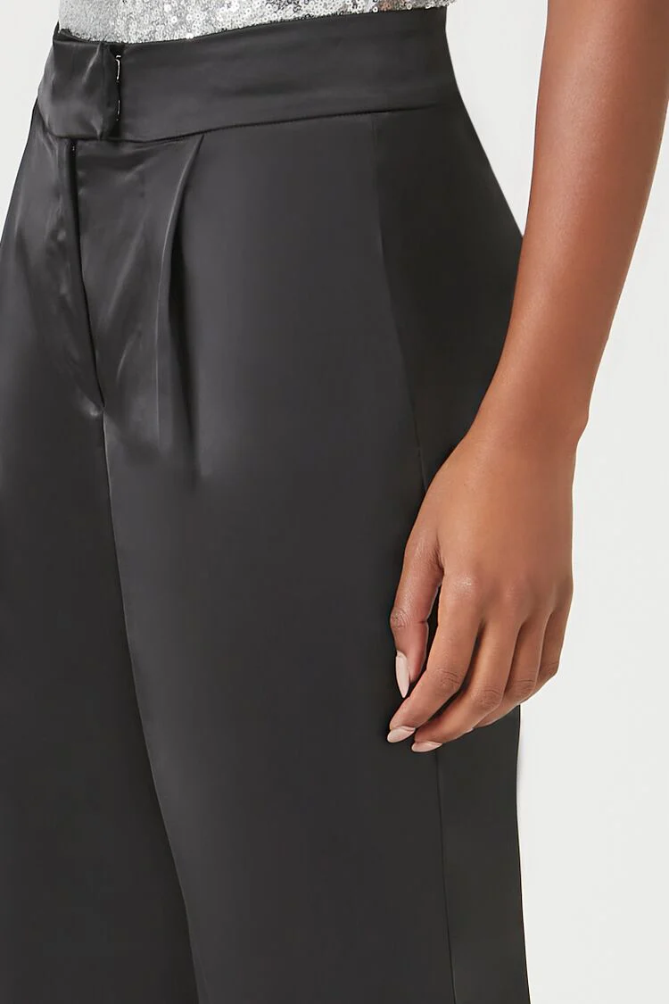 Satin High-Rise Straight Pants - Image 6