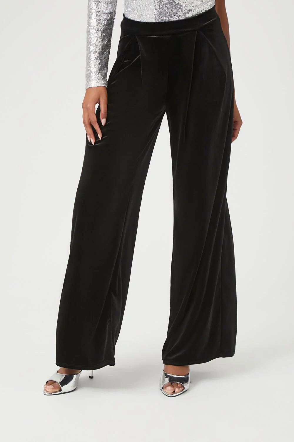 Velvet Wide-Leg Pants - Image 2